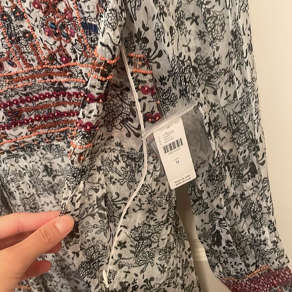 NWT Anthropologie Gisella beaded tunic dress size 0 - Picture 12 of 13